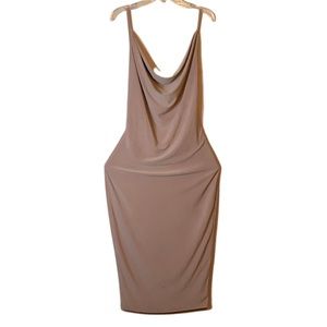 BLUSH STRAPLESS BODY-CON MIDI DRESS!!!